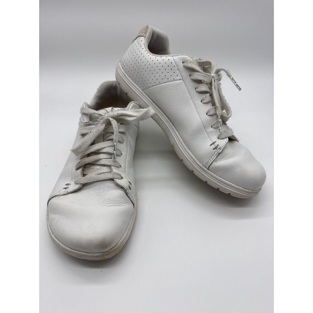 Lems Kourt Shoes White Leather Trainers Barefoot Sneakers Womens 9/Mens 7.5